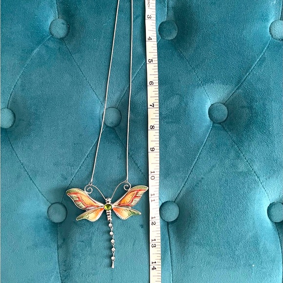 Franz Porcelain Dragonfly Necklace — Hand-painted, Statement Piece! - Picture 8 of 9